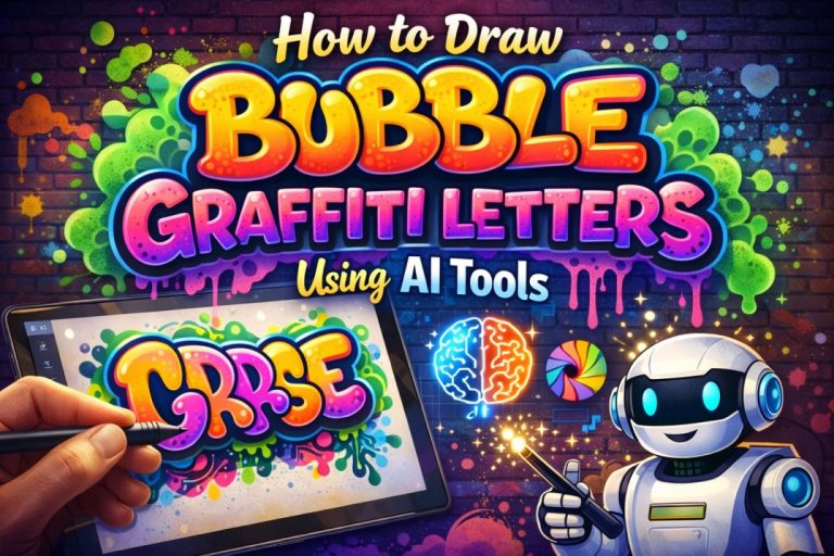 How to Draw Bubble Graffiti Letters Using AI Tools